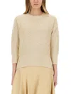 Fabiana Filippi Cotton Jersey Knitwear 3/4 Sleeves In Powder
