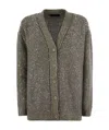 Fabiana Filippi Sequin Cotton Ribbon V Neck Cardigan In Green