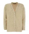 Fabiana Filippi Beige V Neck Sweater With Button Front In Nude