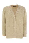 Fabiana Filippi Beige V Neck Sweater With Button Front In Neutral