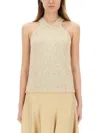 Fabiana Filippi Cotton Knit Tank Top With Sequins