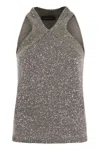Fabiana Filippi Cotton Knit Tank Top With Sequins