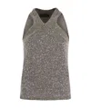 Fabiana Filippi Cotton Knit Tank Top With Sequins In Gray