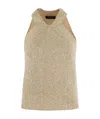 Fabiana Filippi Cotton Knit Tank Top With Sequins In Nude