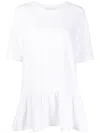 Fabiana Filippi Cotton-linen Peplum T-shirt In White
