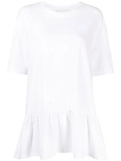 Fabiana Filippi Cotton-linen Peplum T-shirt In White