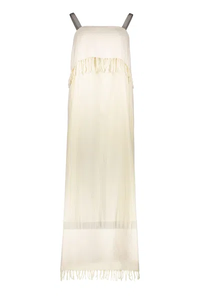 Fabiana Filippi Cotton Long Dress In Neutral