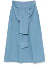 Fabiana Filippi Maxi Skirt With Tied Waist Detail In Blue