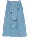 Fabiana Filippi Maxi Skirt With Tied Waist Detail In Blue