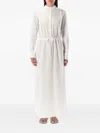 Fabiana Filippi Waist-cinched Cotton Poplin Dress With Diamond Thread