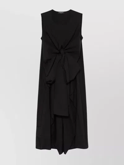 Fabiana Filippi Cotton Midi Dress Asymmetric Hem In Black