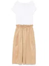 Fabiana Filippi Short Sleeve Dress In Beige
