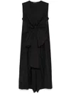 Fabiana Filippi Cotton Midi Dress Asymmetric Hem In Black