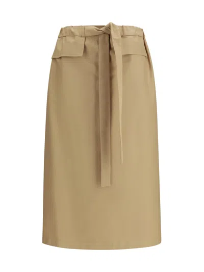 Fabiana Filippi Cotton Midi Skirt In Brown