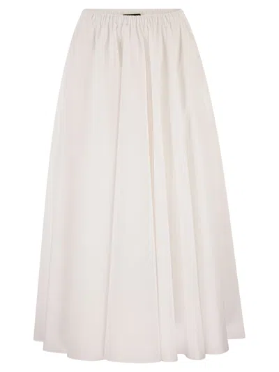 Fabiana Filippi Cotton Midi Skirt With Elasticated Waist And Fluid Silhouette In Multi