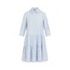 Fabiana Filippi Light Blue Cotton Mini Dress In Blue