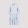 Fabiana Filippi Light Blue Cotton Mini Dress In Vru Azzurro
