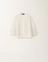 Fabiana Filippi Cotton Open Cape With Sequins In White