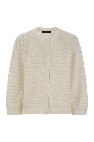 FABIANA FILIPPI FABIANA FILIPPI COTTON OPEN CAPE WITH SEQUINS