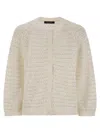 Fabiana Filippi Cotton Open Cardigan With Sequins In White