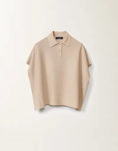 Fabiana Filippi Cotton Polo With Lurex In Sand