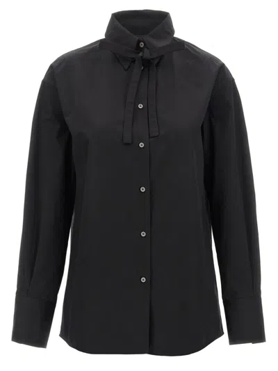 FABIANA FILIPPI FABIANA FILIPPI COTTON POPLIN SHIRT WITH KNOTTED LACE COLLAR