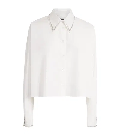 Fabiana Filippi Cotton Rhinestone-embellished Shirt In White