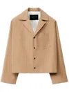 Shop Fabiana Filippi Cotton Short Coat In Beige