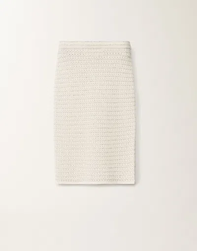 Fabiana Filippi Cotton Skirt With Sequins In White