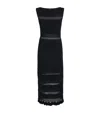 Fabiana Filippi Open-knit Maxi Dress With Ruffled Hem In Navy