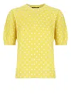 Fabiana Filippi Cotton Sweater With All-over Polka Dot Pattern In Yellow