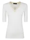 Fabiana Filippi Jersey V-neck Tshirt In White