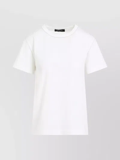 Fabiana Filippi Cotton T-shirt With Metal Detail Trim In White