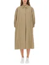 Fabiana Filippi Long Coat Featuring Side Pockets In Brown