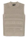 Fabiana Filippi Cotton Vest In Brown