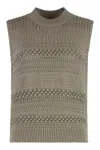 Fabiana Filippi Crew Neck Knitted Vest In Green