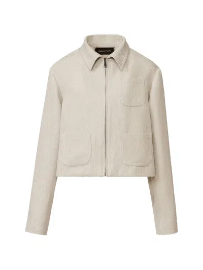 Fabiana Filippi Cotton Wool Linen Jacket In Gray