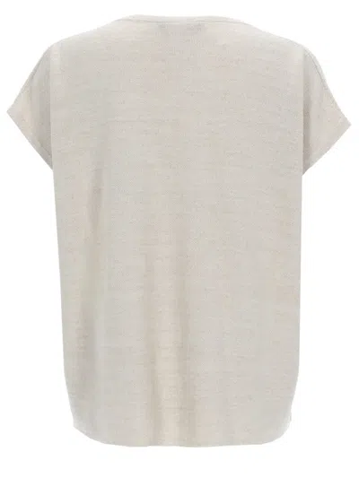 Fabiana Filippi Cotton-viscose V-neck Blouse In White