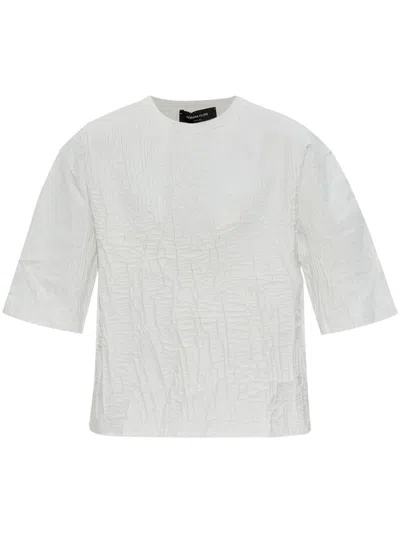 Fabiana Filippi Cracked-effect T-shirt In Weiss