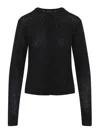 Fabiana Filippi Virgin Wool Cardigan Mini-sequins In Black