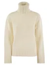 Fabiana Filippi Suéter Con Cuello Alto - Blanco In Cream