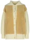 Fabiana Filippi Cream Shearling Jacket In Beige