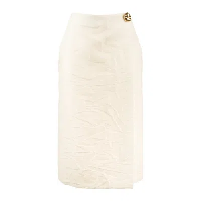 Fabiana Filippi Cream Wrap Skirt In White