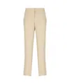 Fabiana Filippi Beige Viscose And Linen Pants In Nude