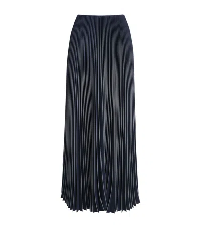 Fabiana Filippi Crêpe De Chine Pleated Maxi Skirt In Blue
