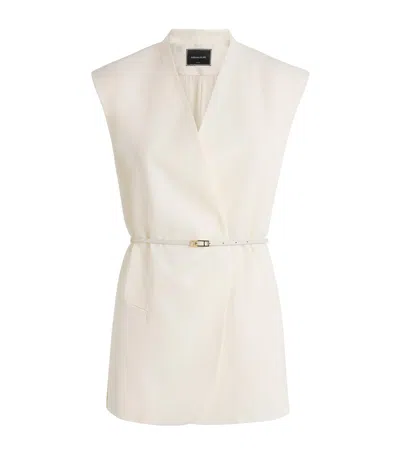 Fabiana Filippi Crepe Sleeveless Blouse In White