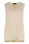 Fabiana Filippi Sleeveless Blouse With V-neckline And Monile Trim