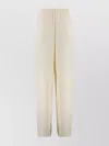 Fabiana Filippi Crepe Trousers Beaded Elastic Waistband In Neutral