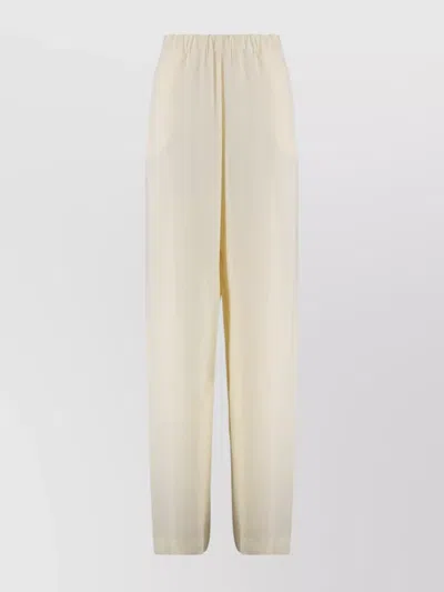 FABIANA FILIPPI CREPE TROUSERS BEADED ELASTIC WAISTBAND