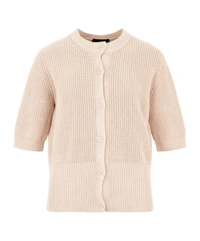 Fabiana Filippi Crew Neck Cardigan In Neutral